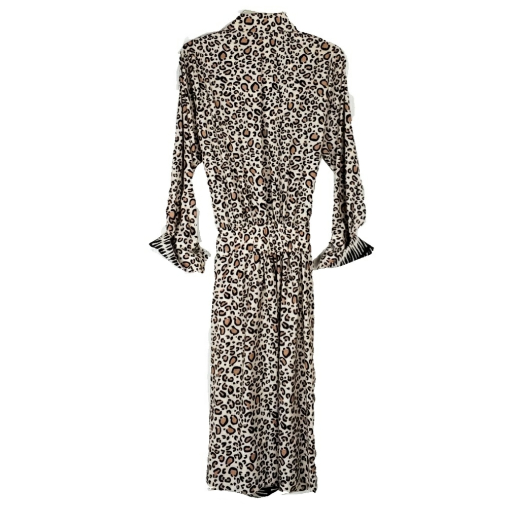 NWT Gretchen Scott M Breezy Blouson Cheetah Dress - Picture 6 of 6